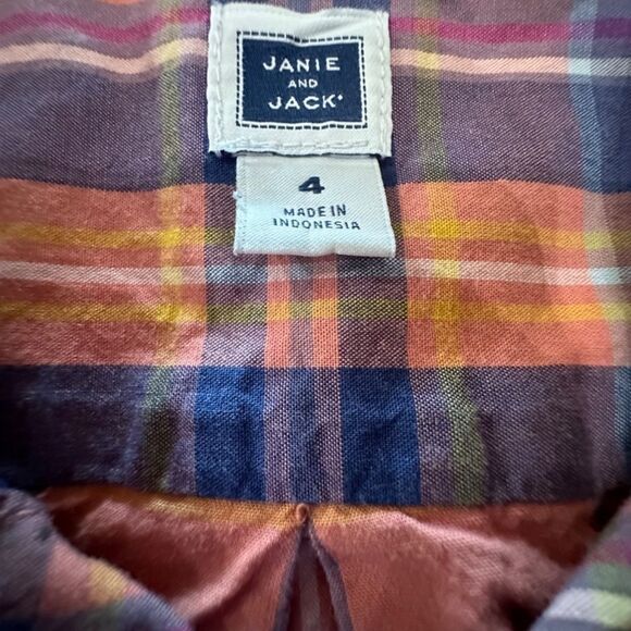 Janie & Jack boys button up top long sleeve multicolor 4 - Picture 3 of 7